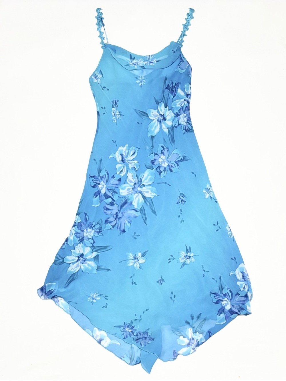 Delicate Blue Floral Spaghetti Strap Camisole